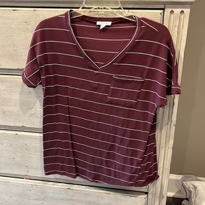 Hailey & co maroon stripe shirt size small.